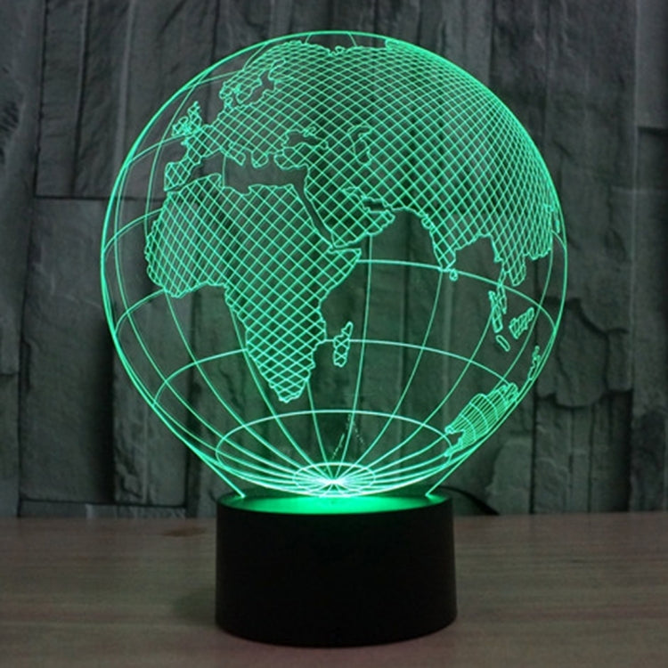 European Globe Style 3D Touch Switch Control LED Light , 7 Colour Discoloration Creative Visual Stereo Lamp Desk Lamp Night Light