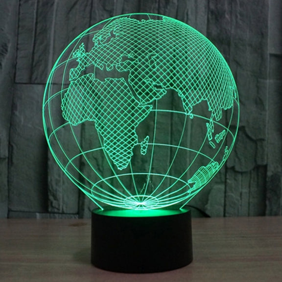 European Globe Style 3D Touch Switch Control LED Light , 7 Colour Discoloration Creative Visual Stereo Lamp Desk Lamp Night Light