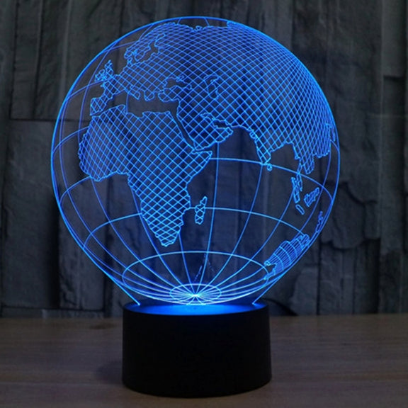 European Globe Style 3D Touch Switch Control LED Light , 7 Colour Discoloration Creative Visual Stereo Lamp Desk Lamp Night Light