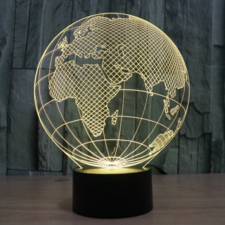 European Globe Style 3D Touch Switch Control LED Light , 7 Colour Discoloration Creative Visual Stereo Lamp Desk Lamp Night Light