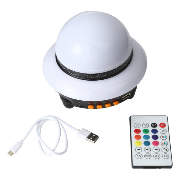 LED Flying Saucer Starry Sky Light Bluetooth Music Star Projection Night Light with Remote Control (Black)