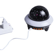 LED Flying Saucer Starry Sky Light Bluetooth Music Star Projection Night Light with Remote Control (Black)