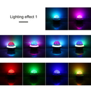 LED Flying Saucer Starry Sky Light Bluetooth Music Star Projection Night Light with Remote Control (Black)