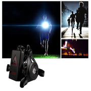 White Light Torch Outdoor Sport Running Light, LED Night Running Flashlight Warning Lights USB Charge Chest Lamp(Black)