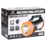 T100-A Multifunctional Rechargeable Digital Display Flashlight LED Spotlight, Lumen: 1200-1500LM