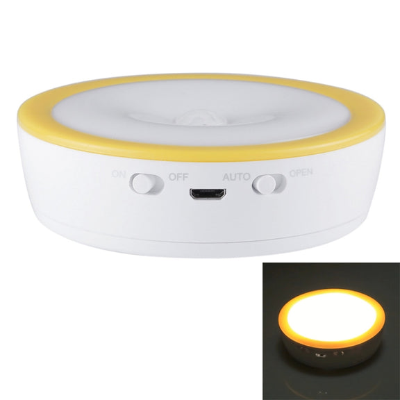 R10 USB Charging LED PIR Sensor Night Light , 4000K Emergency Light Cabinet Lamp, Sensor Distance: about 3m, DC 4.5V(Yellow)