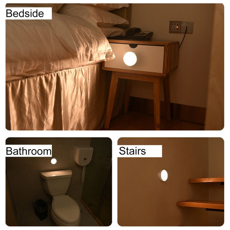 R10 USB Charging LED PIR Sensor Night Light , 4000K Emergency Light Cabinet Lamp, Sensor Distance: about 3m, DC 4.5V(Yellow)