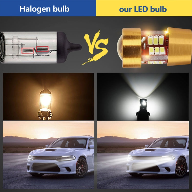 2 PCS LED Light Bulb 6000K White Super Bright 168 2825 W5W T10 Decoder Replacement, For Car Dome Map Side Marker Door Courtesy License Plate Lights(Gold)