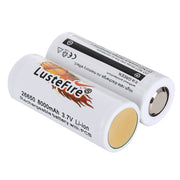 LusteFire 2 PCS 8000mAh 3.7V 26650 Lithium Rechargeable Battery with PCB