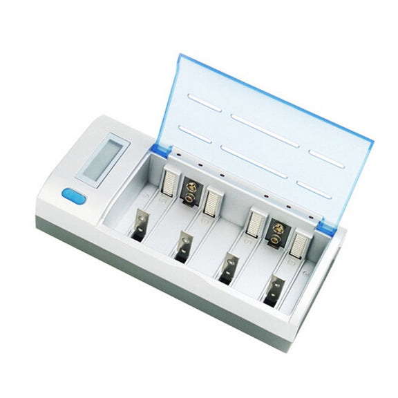 AC 100-240V 4 Slot Battery Charger for AA & AAA & C / D Size Battery, with LCD Display, US Plug