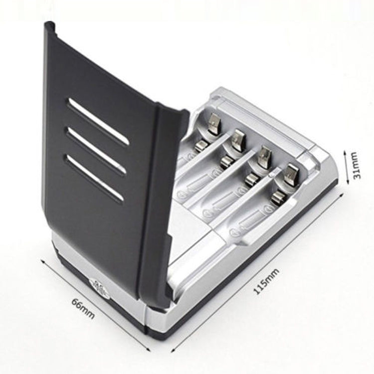 AC 100-240V 4 Slot Battery Charger for AA & AAA Battery, with LCD Display, US Plug