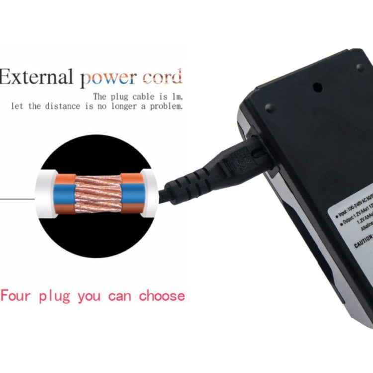 AC 100-240V 4 Slot Battery Charger for AA & AAA Battery, with LCD Display, US Plug