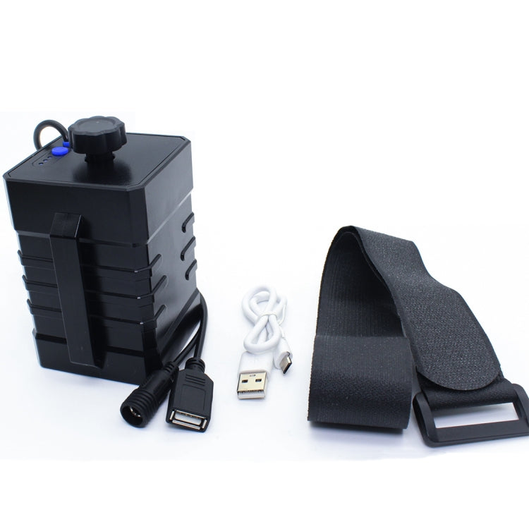 3 Sections 18650/26650 IPX7 Water-resistant Battery Box with 16.8v Round Head & 5v USB Connector Output Voltage Does Not Include Battery(Black)