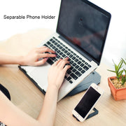 T3 Multi-function Hollow Design Cooling Bracket with 10-Level Adjustable Angle for Notebook,  MacBook, iPad, Mobile Phones(Black)