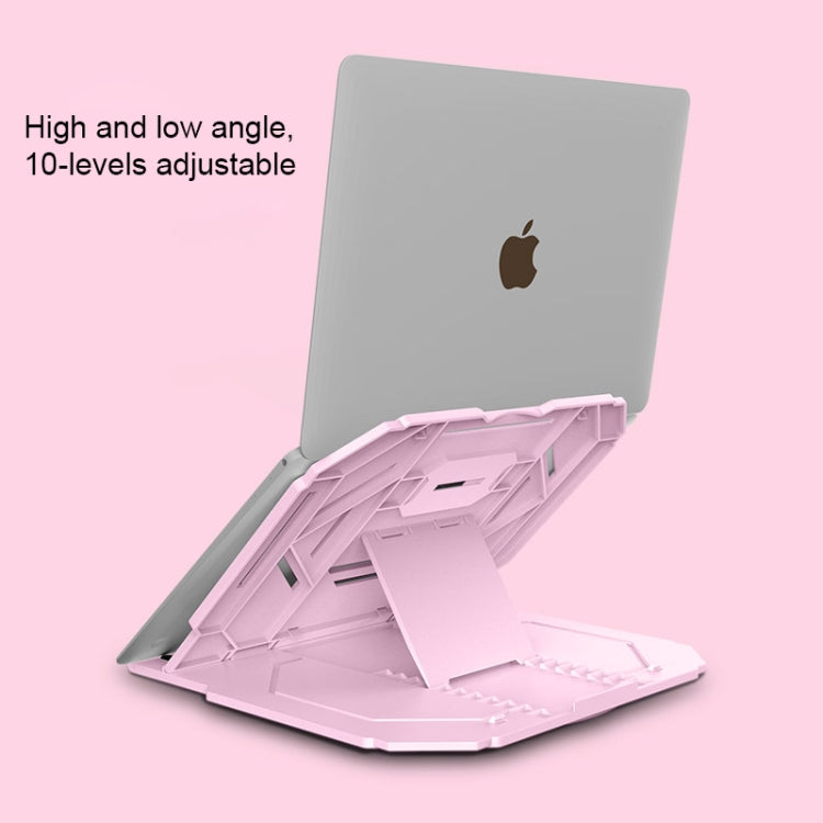 T3 Multi-function Hollow Design Cooling Bracket with 10-Level Adjustable Angle for Notebook,  MacBook, iPad, Mobile Phones(Black)