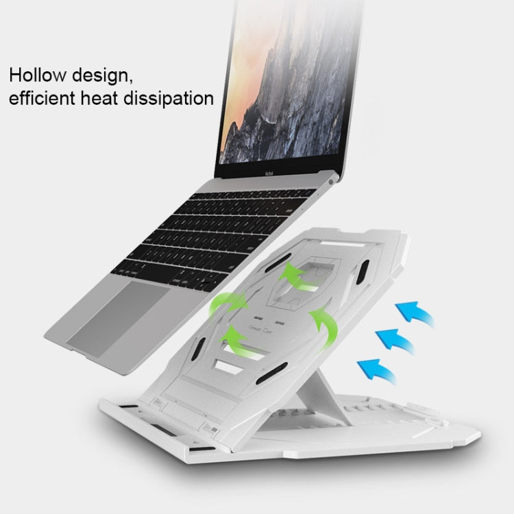 T3 Multi-function Hollow Design Cooling Bracket with 10-Level Adjustable Angle for Notebook,  MacBook, iPad, Mobile Phones(Black)