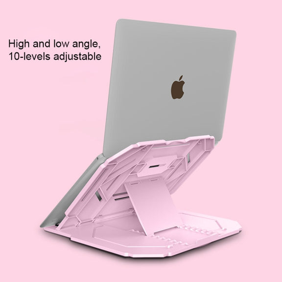 T3 Multi-function Hollow Design Cooling Bracket with 10-Level Adjustable Angle for Notebook,  MacBook, iPad, Mobile Phones(White)