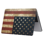 For 2016 New Macbook Pro 13.3 inch A1706 & A1708 Retro US Flag Pattern Laptop Water Decals PC Protective Case