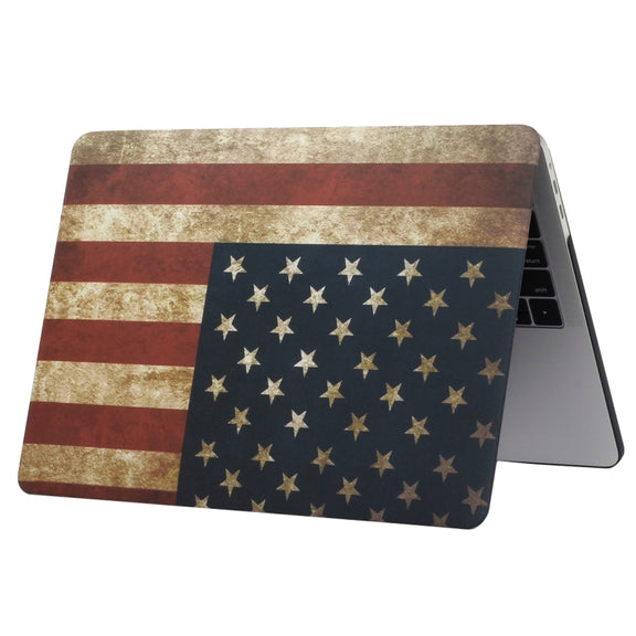 For 2016 New Macbook Pro 13.3 inch A1706 & A1708 Retro US Flag Pattern Laptop Water Decals PC Protective Case