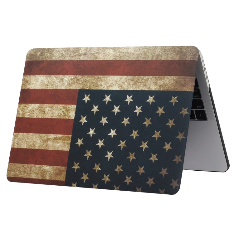For 2016 New Macbook Pro 13.3 inch A1706 & A1708 Retro US Flag Pattern Laptop Water Decals PC Protective Case