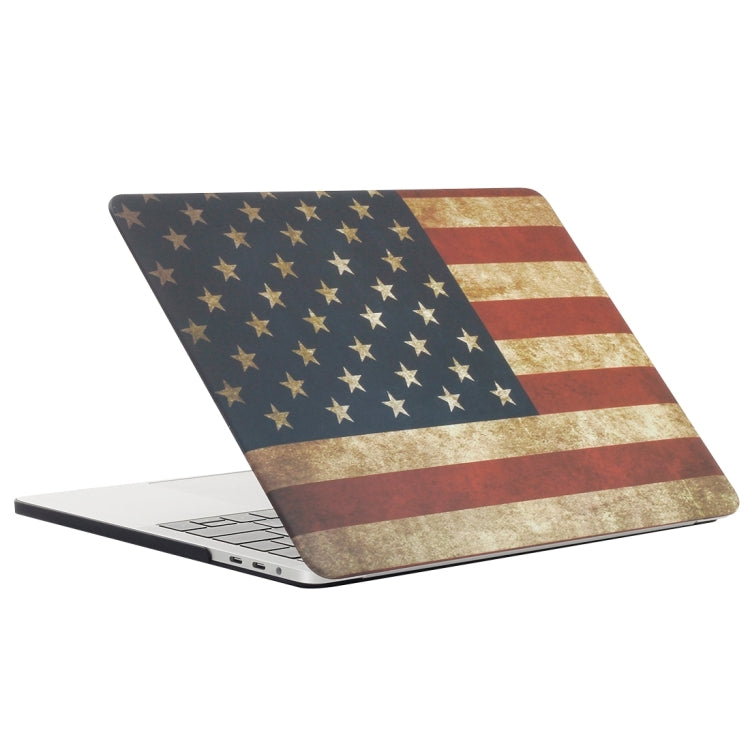 For 2016 New Macbook Pro 13.3 inch A1706 & A1708 Retro US Flag Pattern Laptop Water Decals PC Protective Case