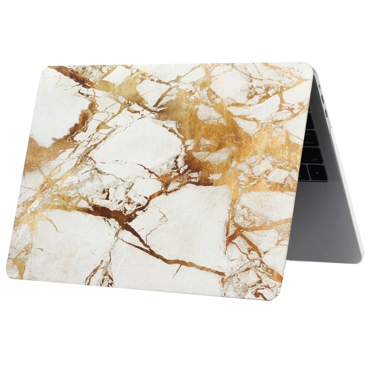 For 2016 New Macbook Pro 13.3 inch A1706 & A1708 Beige White Gold Texture Marble Pattern Laptop Water Decals PC Protective Case