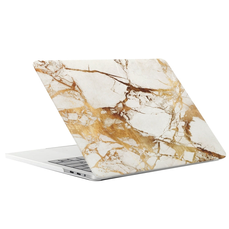 For 2016 New Macbook Pro 13.3 inch A1706 & A1708 Beige White Gold Texture Marble Pattern Laptop Water Decals PC Protective Case
