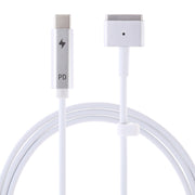 45W / 60W / 65W 5 Pin MagSafe 2 (T-Shaped) to USB-C / Type-C PD Charging Cable(White)