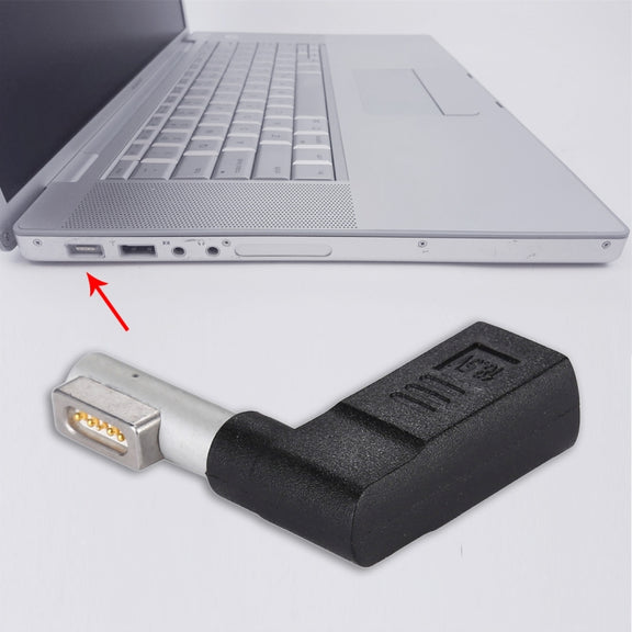 USB-C / Type-C Female to 5 Pin MagSafe 1 (L-Shaped) Male Charge Adapter (Black)