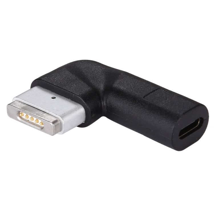 USB-C / Type-C Female to 5 Pin MagSafe 2 (T-Shaped) Male Charge Adapter(Black)