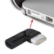 USB-C / Type-C Female to 5 Pin MagSafe 2 (T-Shaped) Male Charge Adapter(Black)