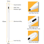 1.4-2.3mm Magnetic Design Superfine Nib Prevent Accidental Touch Handwritten Capacitive Screen Stylus Pen(White)