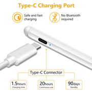1.4-2.3mm Magnetic Design Superfine Nib Prevent Accidental Touch Handwritten Capacitive Screen Stylus Pen(White)