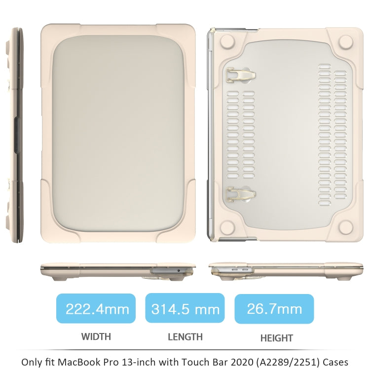 For MacBook Pro 13 inch 2022 & A2289 / A2251 / A2338 2020 PC + TPU Two Colors Laptop Protective Case(Gold)