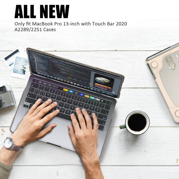 For MacBook Pro 13 inch 2022 & A2289 / A2251 / A2338 2020 PC + TPU Two Colors Laptop Protective Case(Gold)