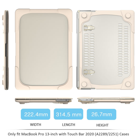 For MacBook Pro 13 inch 2022 & A2289 / A2251 / A2338 2020 PC + TPU Two Colors Laptop Protective Case(Gold)