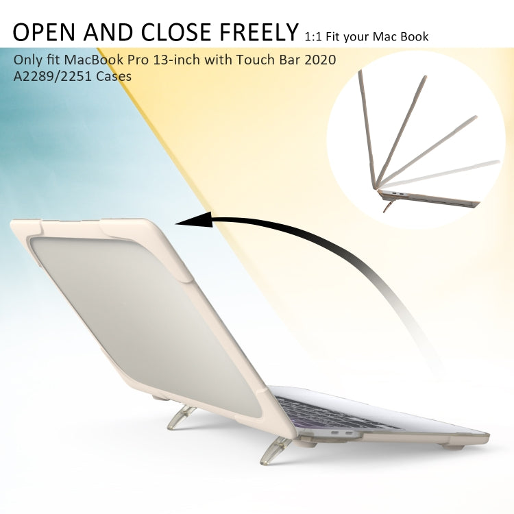 For MacBook Pro 13 inch 2022 & A2289 / A2251 / A2338 2020 PC + TPU Two Colors Laptop Protective Case(Gold)