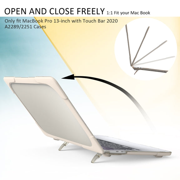 For MacBook Pro 13 inch 2022 & A2289 / A2251 / A2338 2020 PC + TPU Two Colors Laptop Protective Case(Gold)
