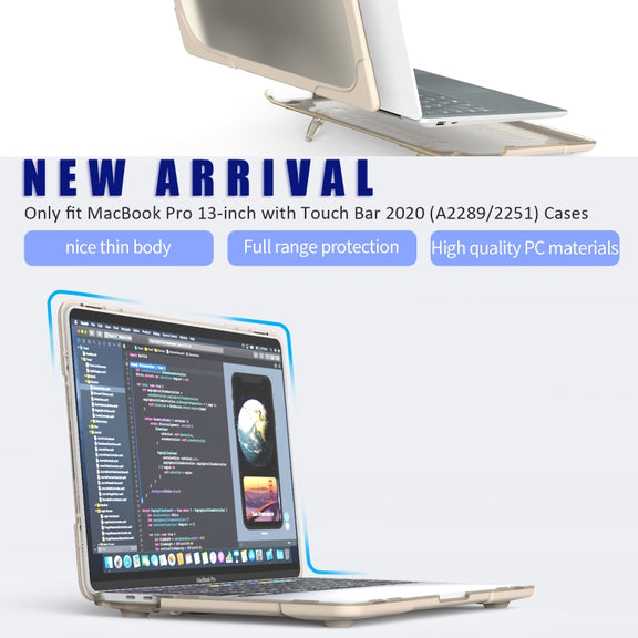 For MacBook Pro 13 inch 2022 & A2289 / A2251 / A2338 2020 PC + TPU Two Colors Laptop Protective Case(Gold)