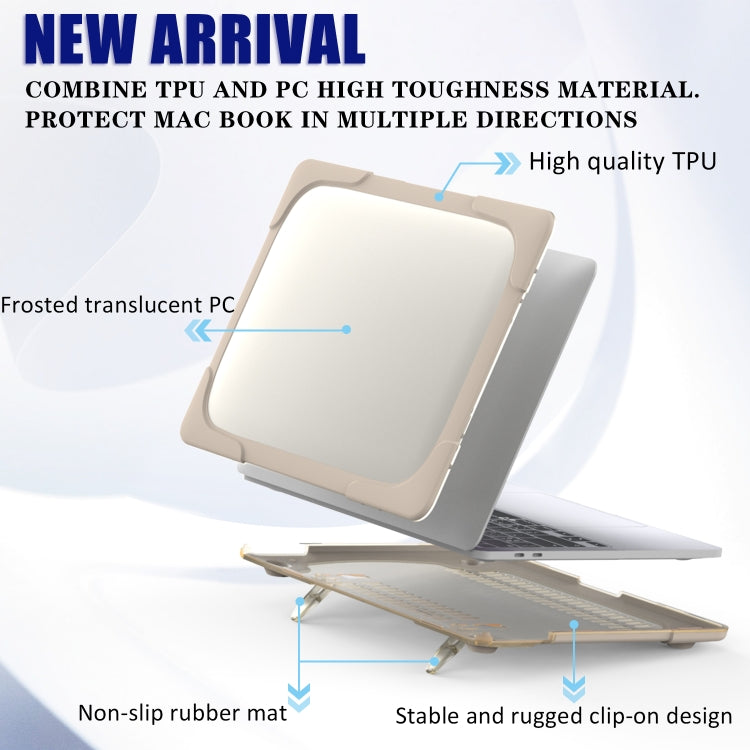 For MacBook Pro 13 inch 2022 & A2289 / A2251 / A2338 2020 PC + TPU Two Colors Laptop Protective Case(Gold)
