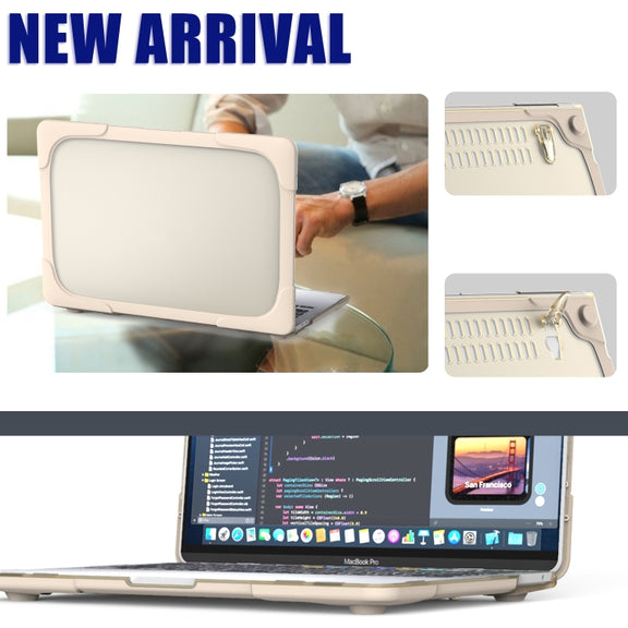 For MacBook Pro 13 inch 2022 & A2289 / A2251 / A2338 2020 PC + TPU Two Colors Laptop Protective Case(Gold)