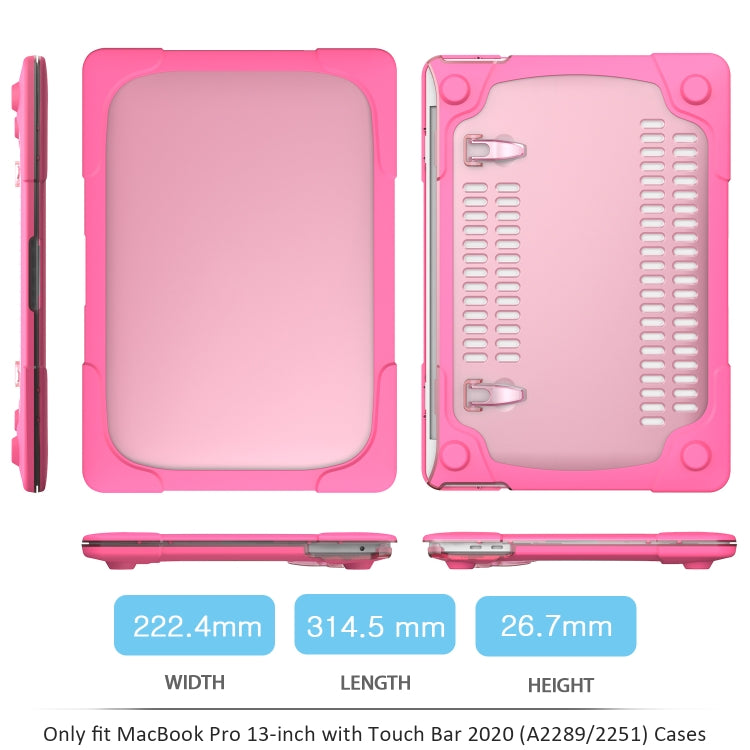 For MacBook Pro 13 inch 2022 & A2289 / A2251 / A2338 2020 PC + TPU Two Colors Laptop Protective Case(Red)