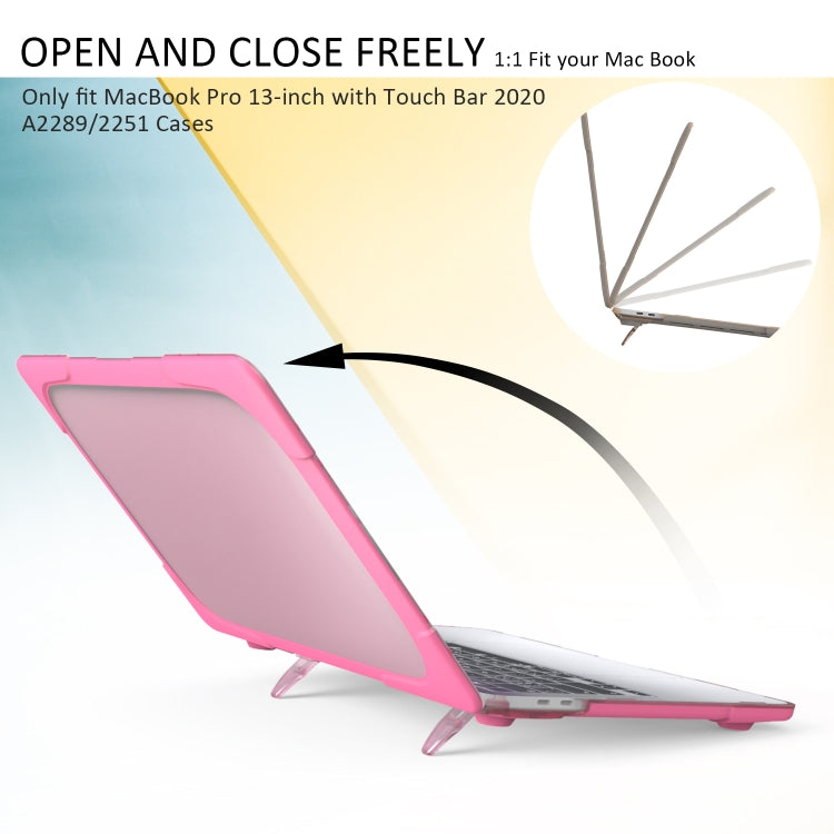 For MacBook Pro 13 inch 2022 & A2289 / A2251 / A2338 2020 PC + TPU Two Colors Laptop Protective Case(Red)