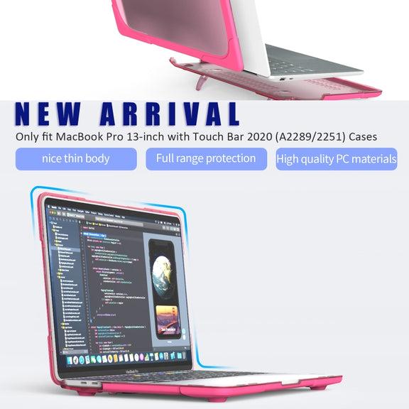For MacBook Pro 13 inch 2022 & A2289 / A2251 / A2338 2020 PC + TPU Two Colors Laptop Protective Case(Red)