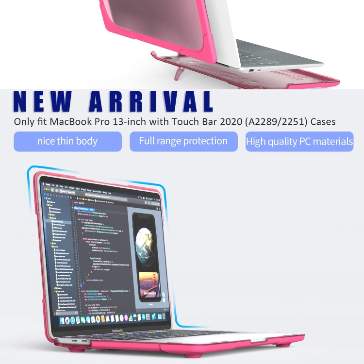 For MacBook Pro 13 inch 2022 & A2289 / A2251 / A2338 2020 PC + TPU Two Colors Laptop Protective Case(Red)