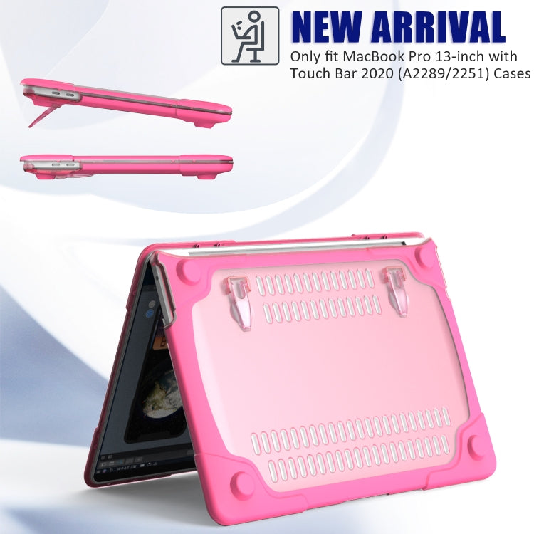 For MacBook Pro 13 inch 2022 & A2289 / A2251 / A2338 2020 PC + TPU Two Colors Laptop Protective Case(Red)