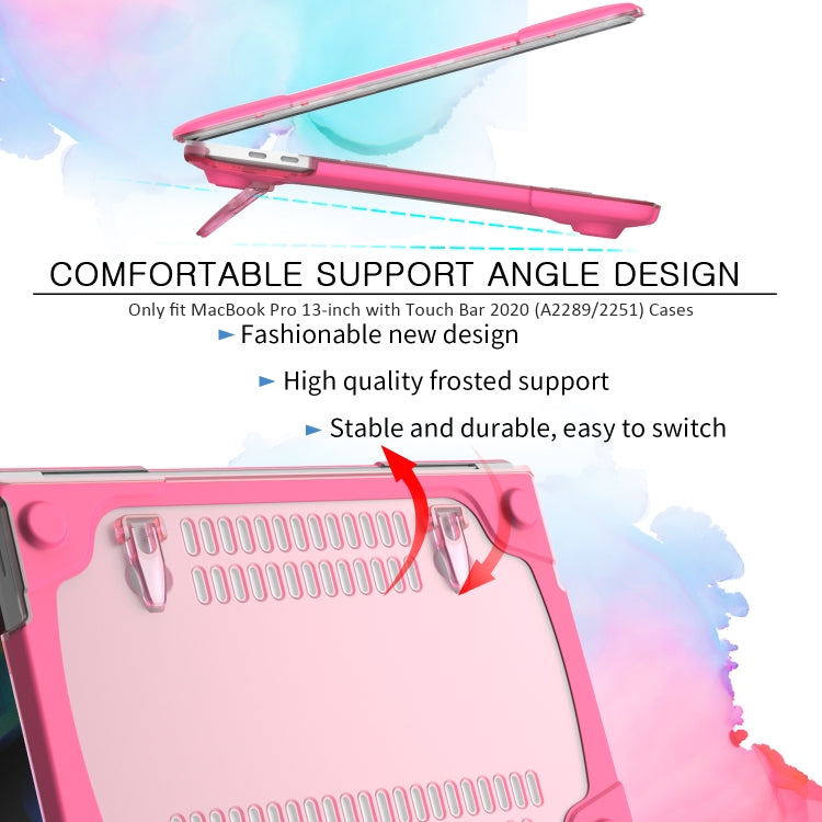 For MacBook Pro 13 inch 2022 & A2289 / A2251 / A2338 2020 PC + TPU Two Colors Laptop Protective Case(Red)