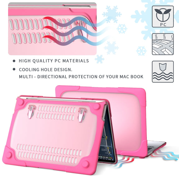 For MacBook Pro 13 inch 2022 & A2289 / A2251 / A2338 2020 PC + TPU Two Colors Laptop Protective Case(Red)