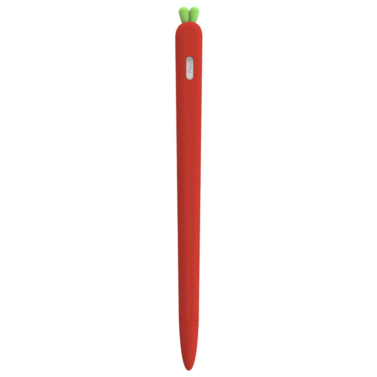 LOVE MEI For Apple Pencil 2 Carrot Shape Stylus Pen Silicone Protective Case Cover(Red)