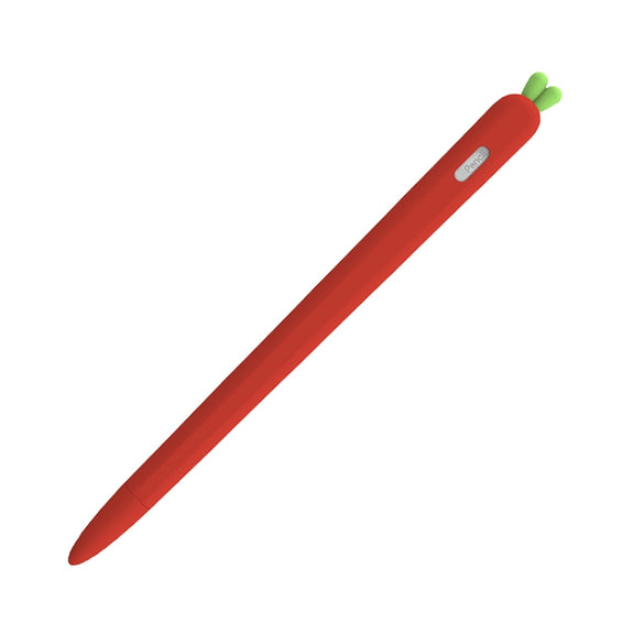 LOVE MEI For Apple Pencil 2 Carrot Shape Stylus Pen Silicone Protective Case Cover(Red)